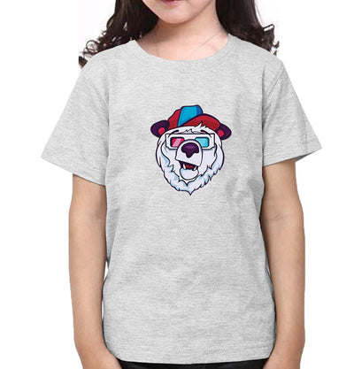 Bear Half Sleeves T-Shirt For Girls -FunkyTeesClub