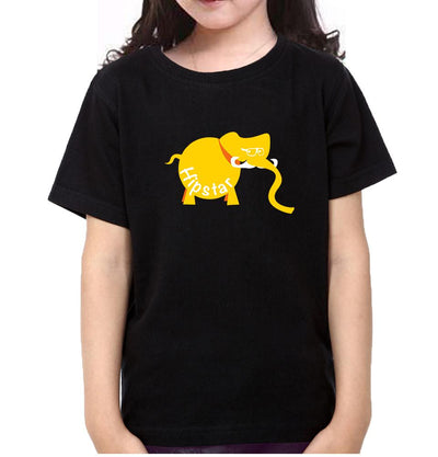 Hipster Elephant Half Sleeves T-Shirt For Girls -FunkyTeesClub