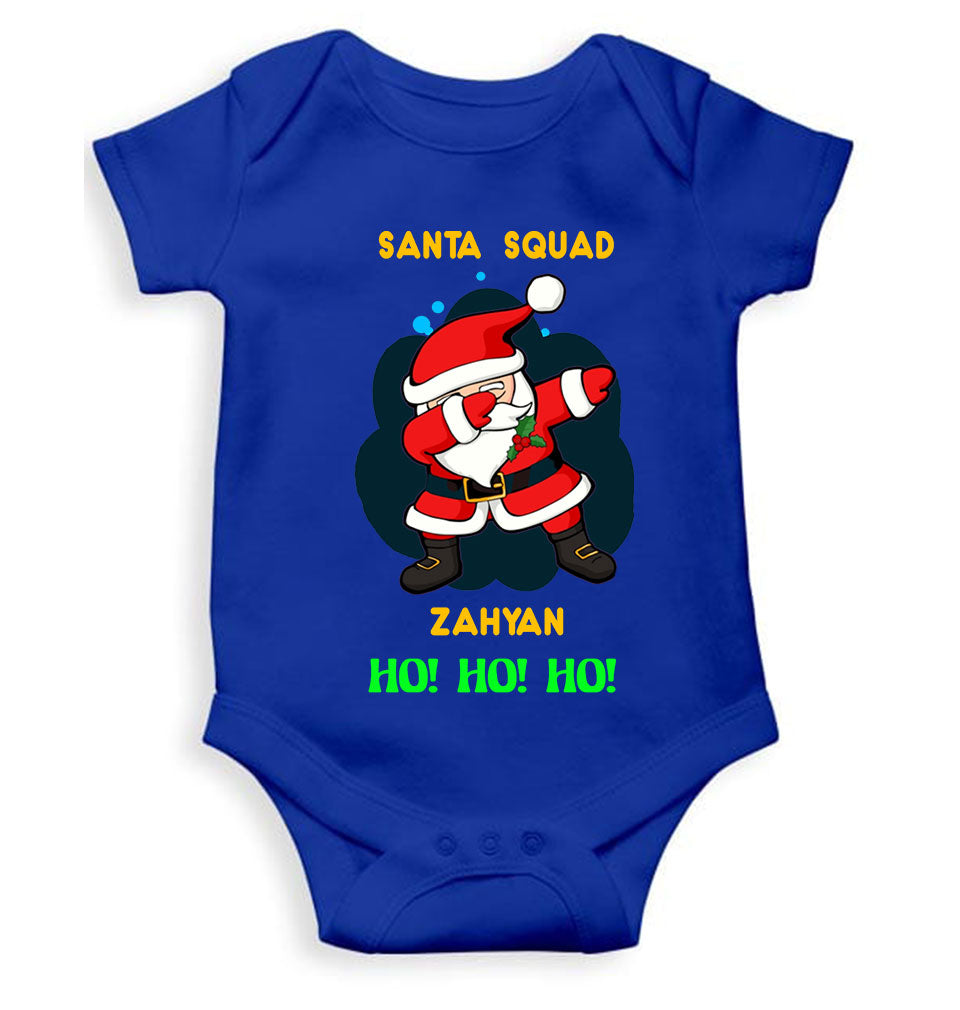 Customized Name Santa Squad Ho Ho Ho Christmas Rompers for Baby Boy- FunkyTeesClub