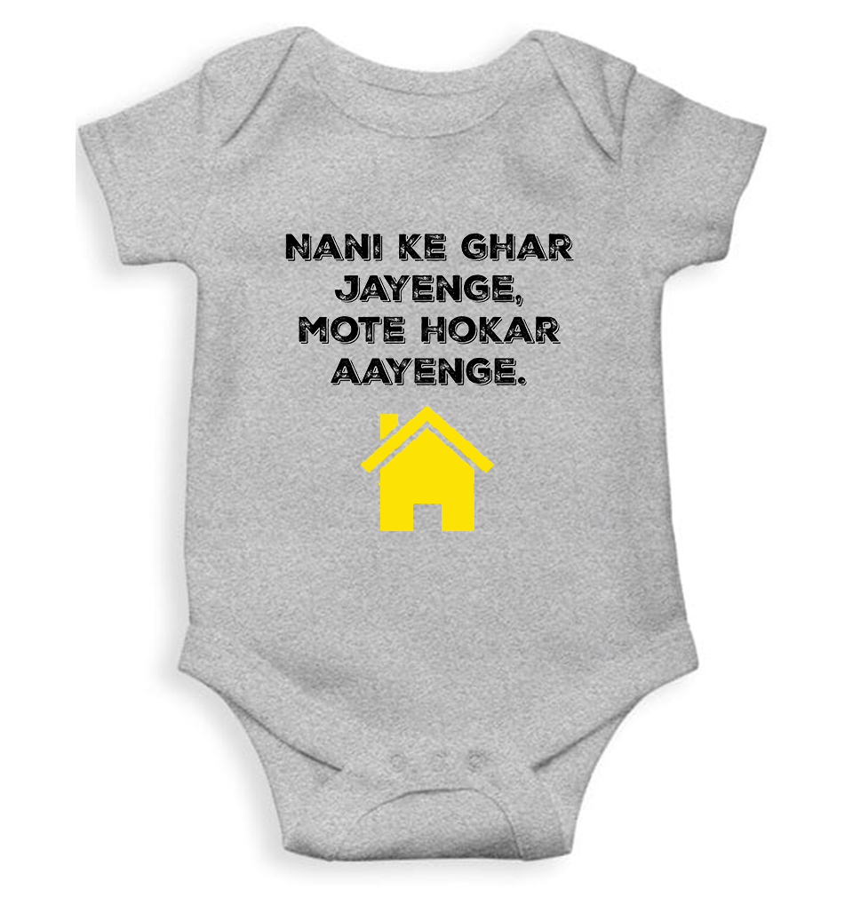 Nani Ke Ghar Jayege Rompers for Baby Girl- FunkyTeesClub
