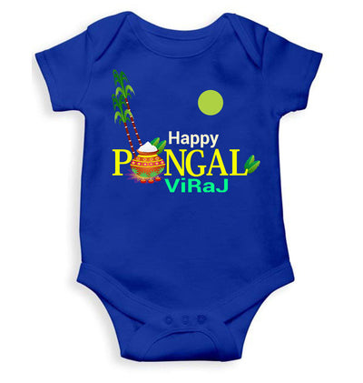 Custom Name Happy Pongal Rompers for Baby Girl- FunkyTeesClub