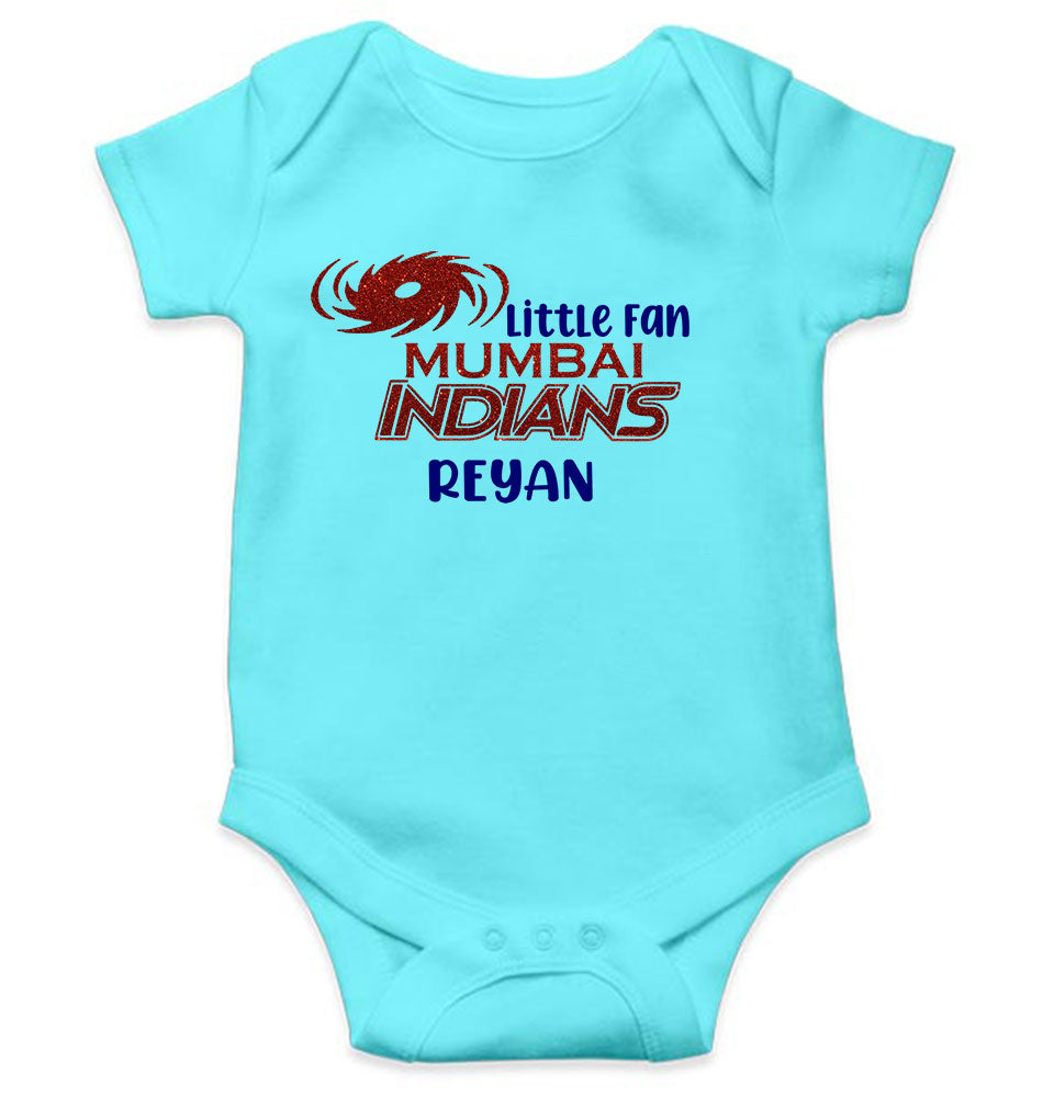 Custom Name IPL MI Mumbai Indians Little Fan Rompers for Baby Boy- FunkyTeesClub