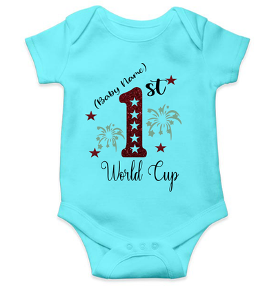 1st World Cup Custom Name Rompers for Baby Boy- FunkyTeesClub