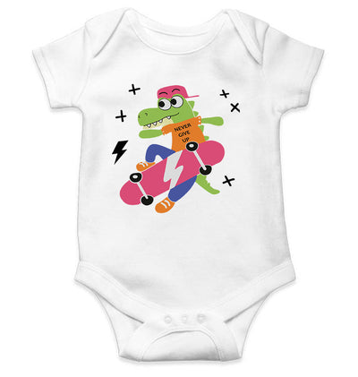 Skateboard Crocodile Cartoon Rompers for Baby Boy- FunkyTeesClub
