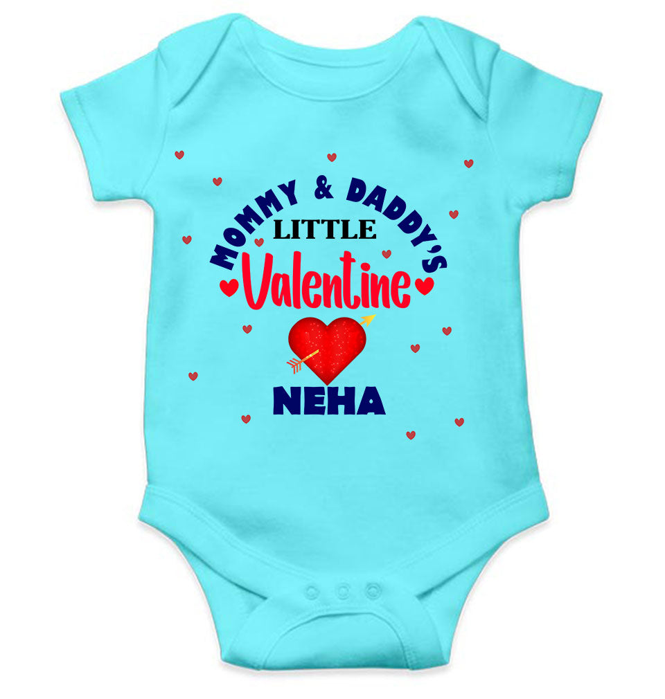 Custom Name Mommys And Daddys Little Valentine Rompers for Baby Girl- FunkyTeesClub