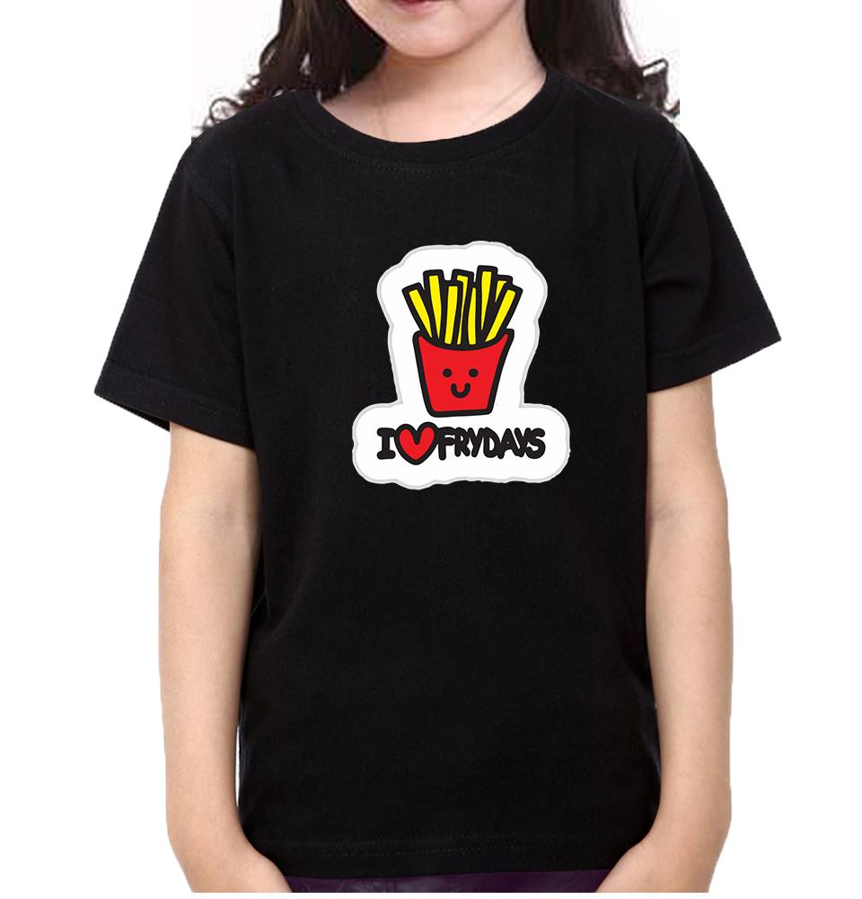 I Love Fridays Half Sleeves T-Shirt For Girls -FunkyTeesClub