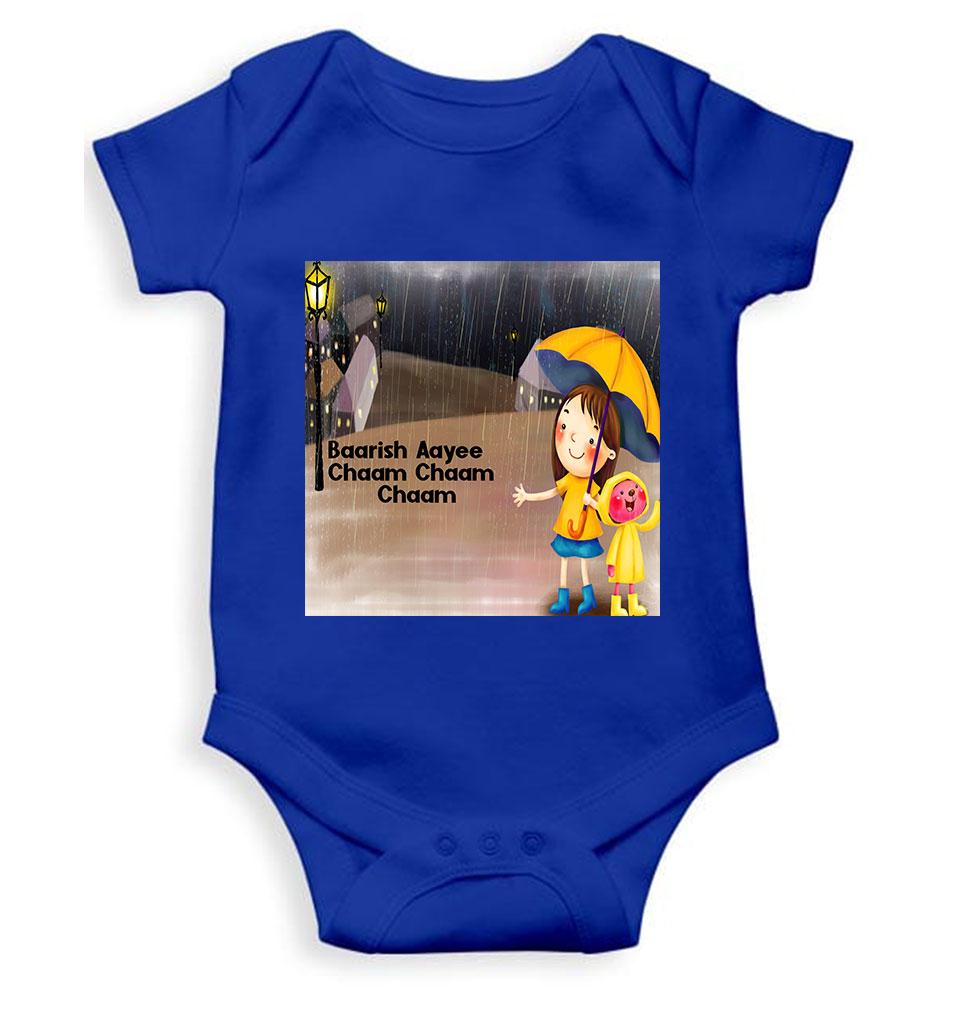 Barish Aayi Cham Cham Poem Rompers for Baby Girl- FunkyTeesClub
