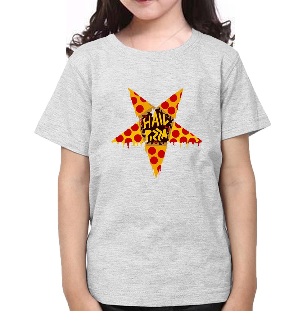 Hail Pizza Half Sleeves T-Shirt For Girls -FunkyTeesClub