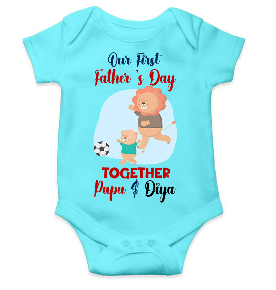 Custom Name Our First Father Day Rompers for Baby Girl- FunkyTeesClub