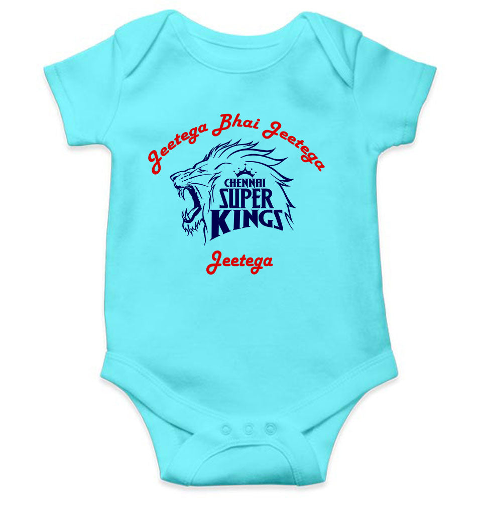 IPL Chennai Super Kings Jeetega Bhai Jeetega CSK Jeetega Rompers for Baby Boy- FunkyTeesClub