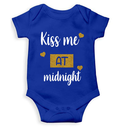 Kiss Me At Midnight Christmas Rompers for Baby Girl- FunkyTeesClub
