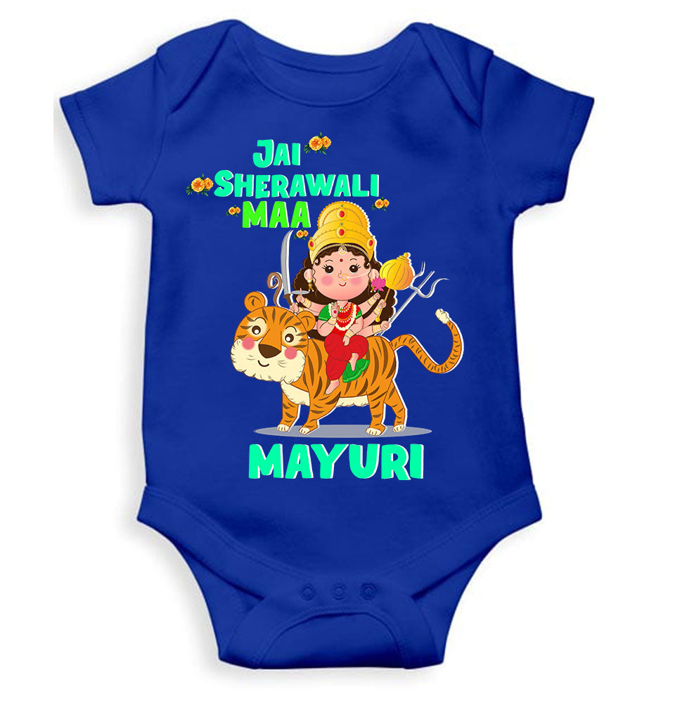 Custom Name Jai Sherawali Maa Navratri Rompers for Baby Girl- FunkyTeesClub