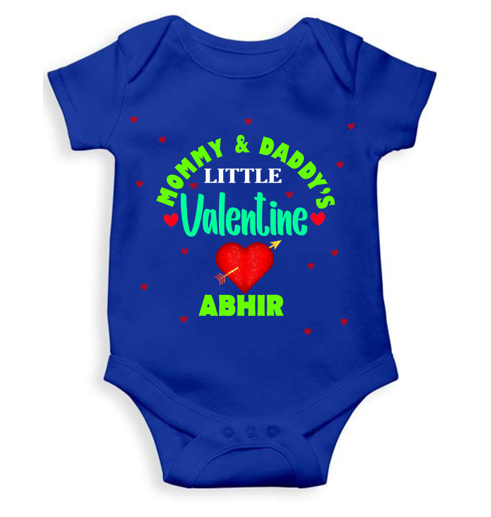 Custom Name Mommys And Daddys Little Valentine Rompers for Baby Boy- FunkyTeesClub