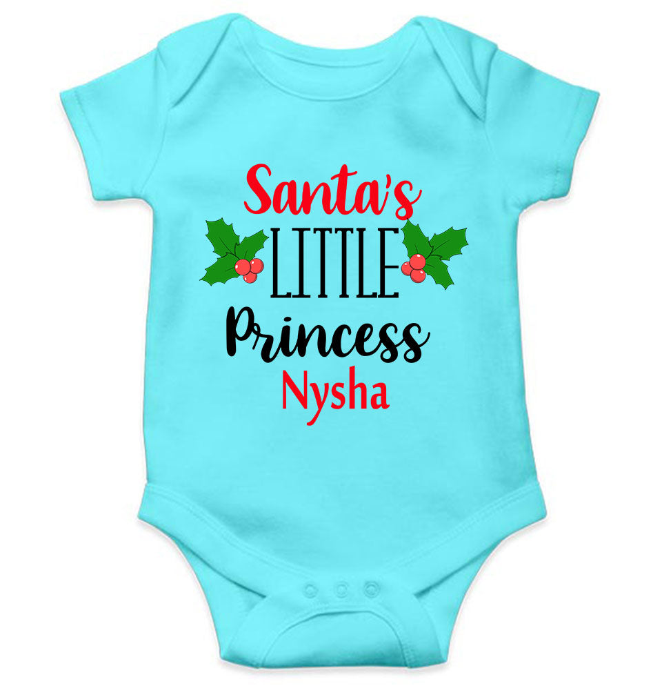 Customized Name Santas Little Princess Christmas Rompers for Baby Girl- FunkyTeesClub