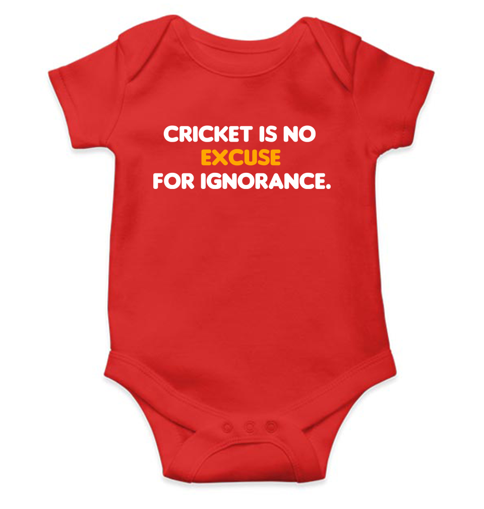 Cricket is no excuse for ignorance World Cup Cricket Rompers for Baby Boy- FunkyTeesClub