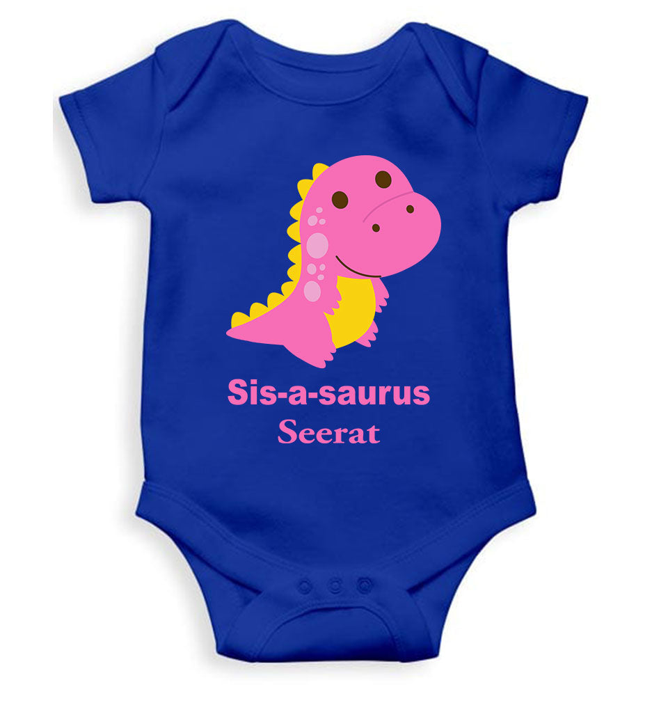 Custom Name Sis A Sauras Rakhi Rompers for Baby Girl- FunkyTeesClub