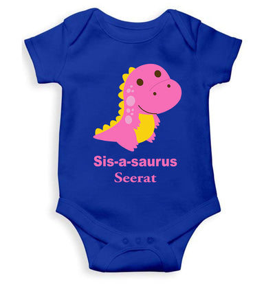 Custom Name Sis A Sauras Rakhi Rompers for Baby Girl- FunkyTeesClub