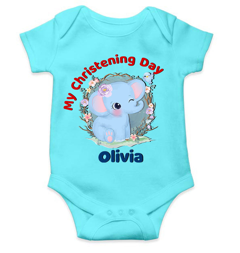 Custom Name Christening Day Baptism Rompers for Baby Girl- FunkyTeesClub