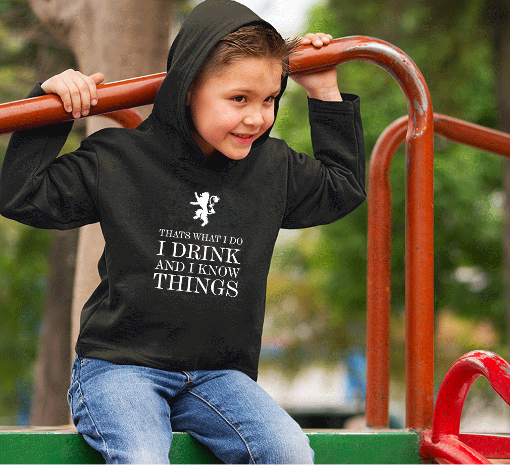 GOT Game of Thrones I Drink  And Know Things Boy Hoodies-FunkyTeesClub