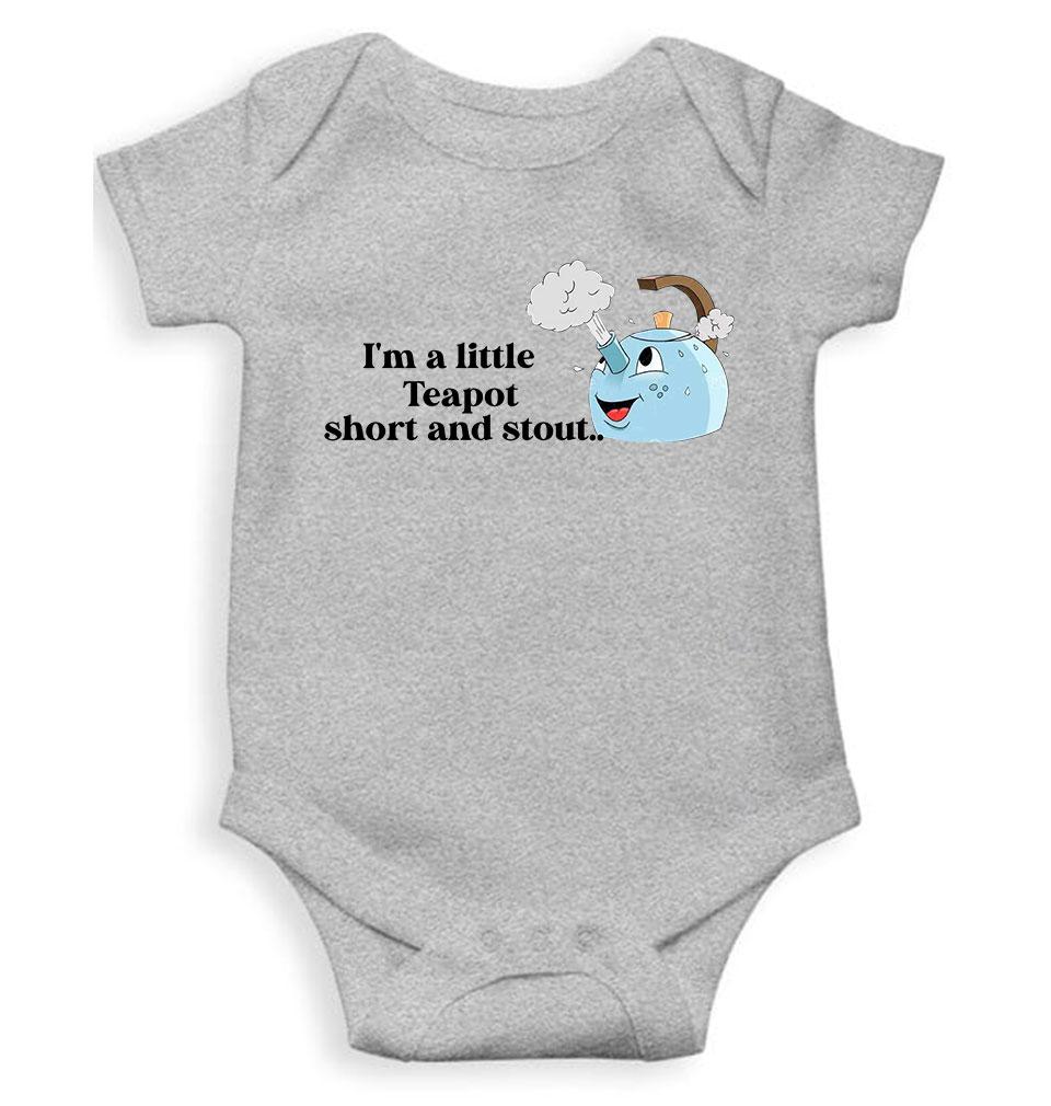 I Am A Little Teapot Poem Rompers for Baby Boy- FunkyTeesClub