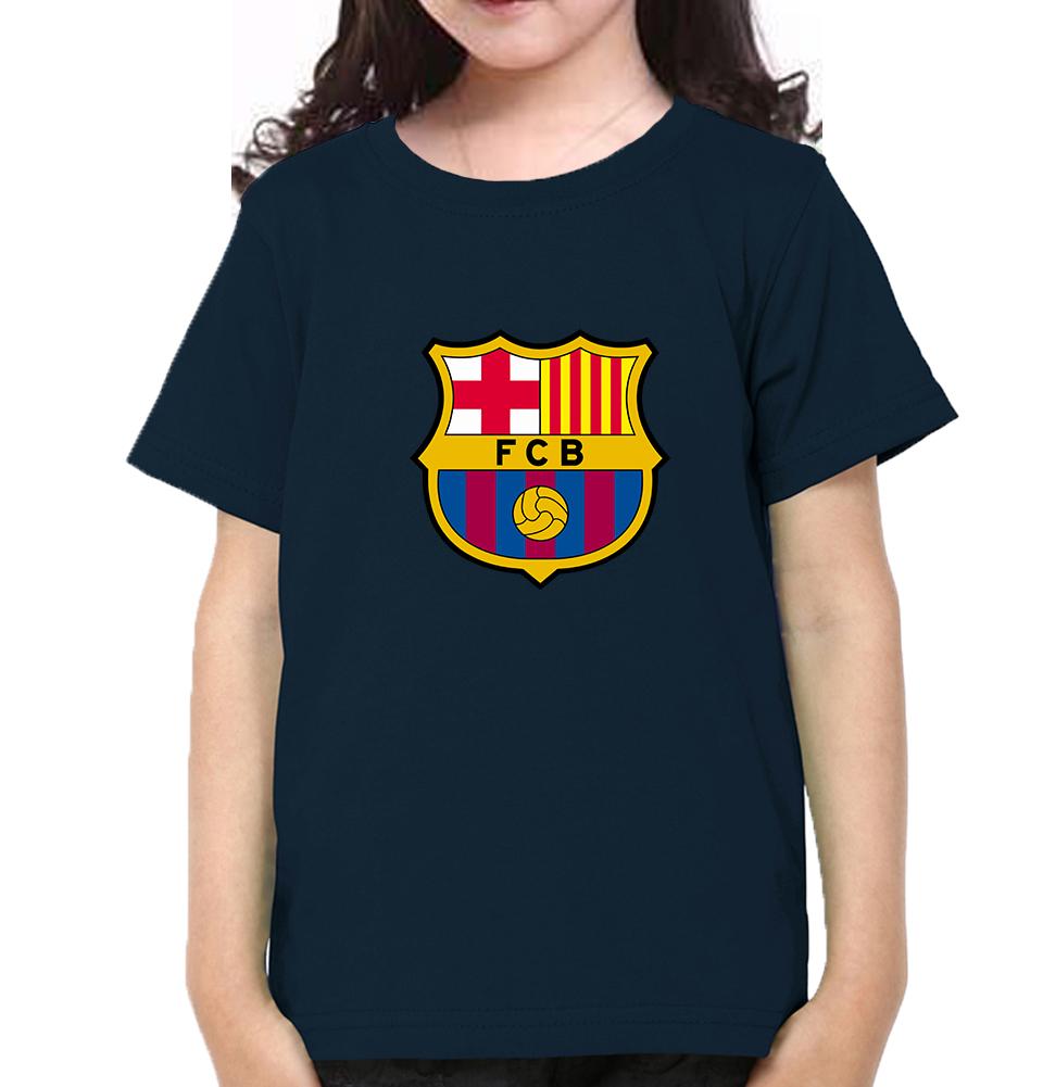 Barcelona Half Sleeves T-Shirt For Girls -FunkyTeesClub