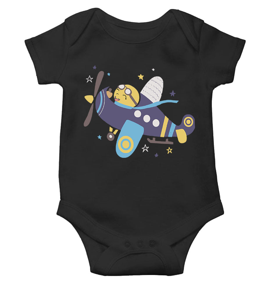 Jumbo Jet Cartoon Rompers for Baby Girl- FunkyTeesClub