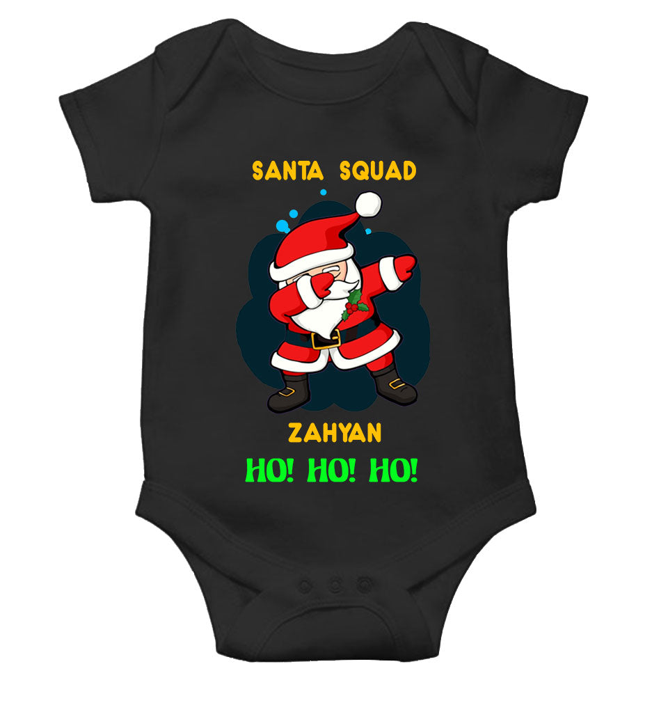 Customized Name Santa Squad Ho Ho Ho Christmas Rompers for Baby Boy- FunkyTeesClub