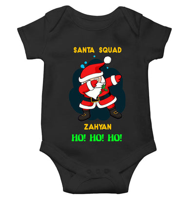 Customized Name Santa Squad Ho Ho Ho Christmas Rompers for Baby Boy- FunkyTeesClub