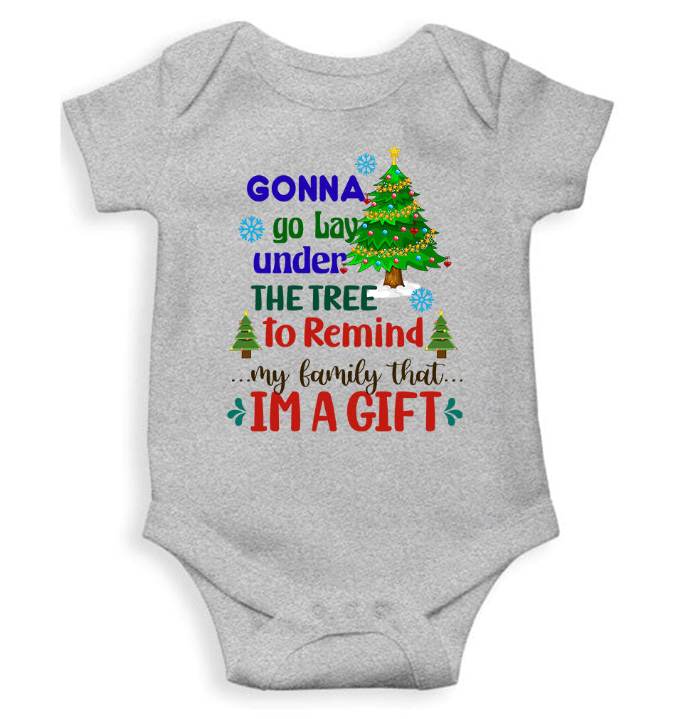 Gift Under Christmas Tree Rompers for Baby Girl- FunkyTeesClub