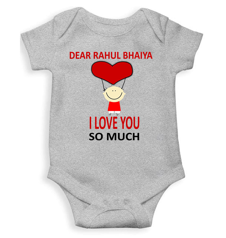 Custom Name I love My Bhaiya So Much Rompers for Baby Boy- FunkyTeesClub