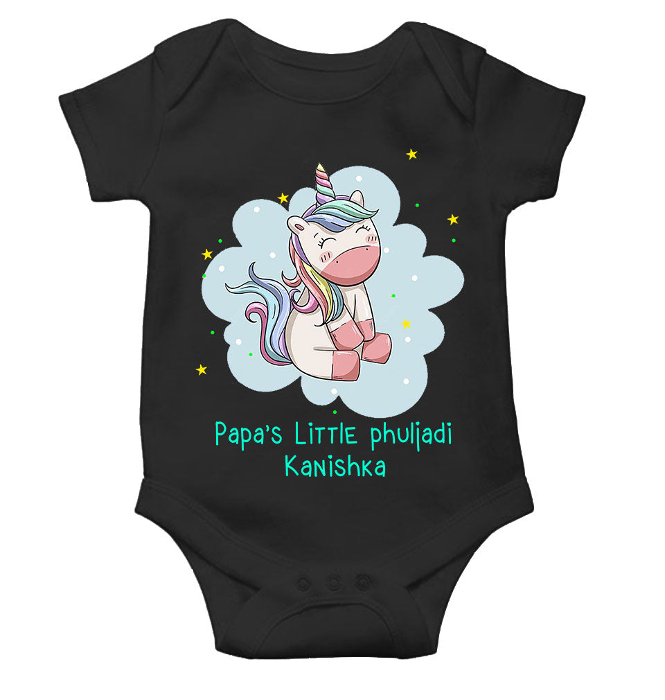 Custom Name Papas Little Phuljadi Diwali Rompers for Baby Girl- FunkyTeesClub