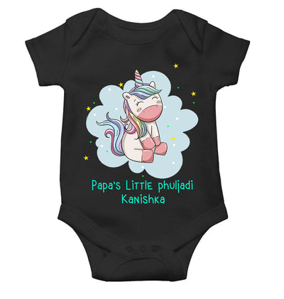 Custom Name Papas Little Phuljadi Diwali Rompers for Baby Girl- FunkyTeesClub