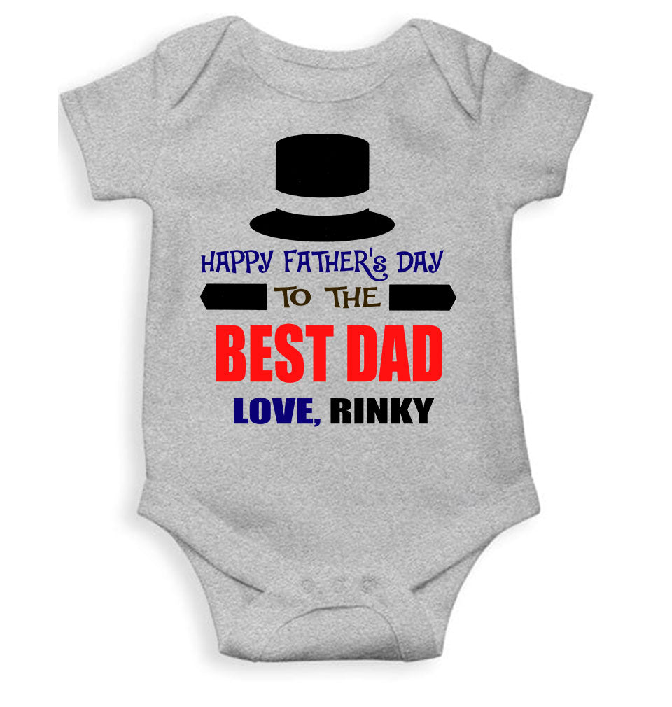 Custom Name Happy Fathers Day To The Best Dad Rompers for Baby Girl- FunkyTeesClub