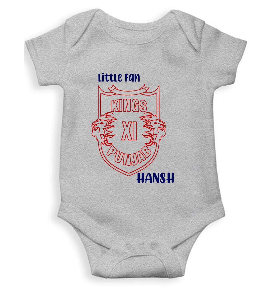 Custom Name IPL PBKS Punjab Super Kings Little Fan Rompers for Baby Boy- FunkyTeesClub