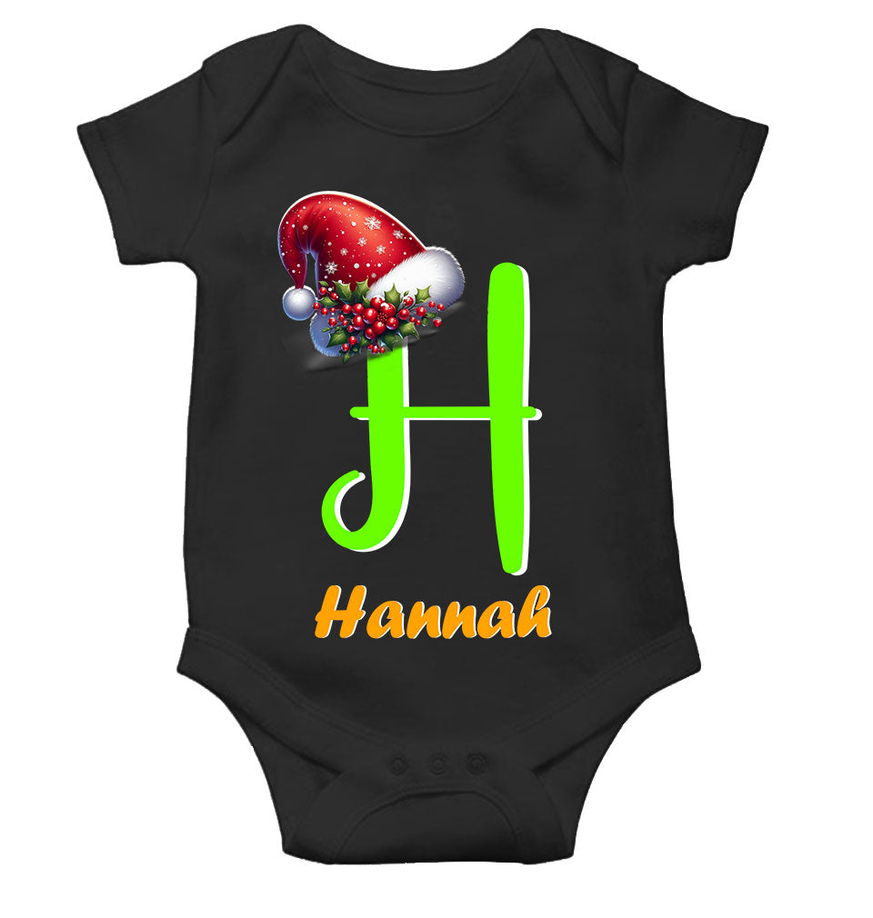 Custom Name Christmas Rompers for Baby Girl- FunkyTeesClub