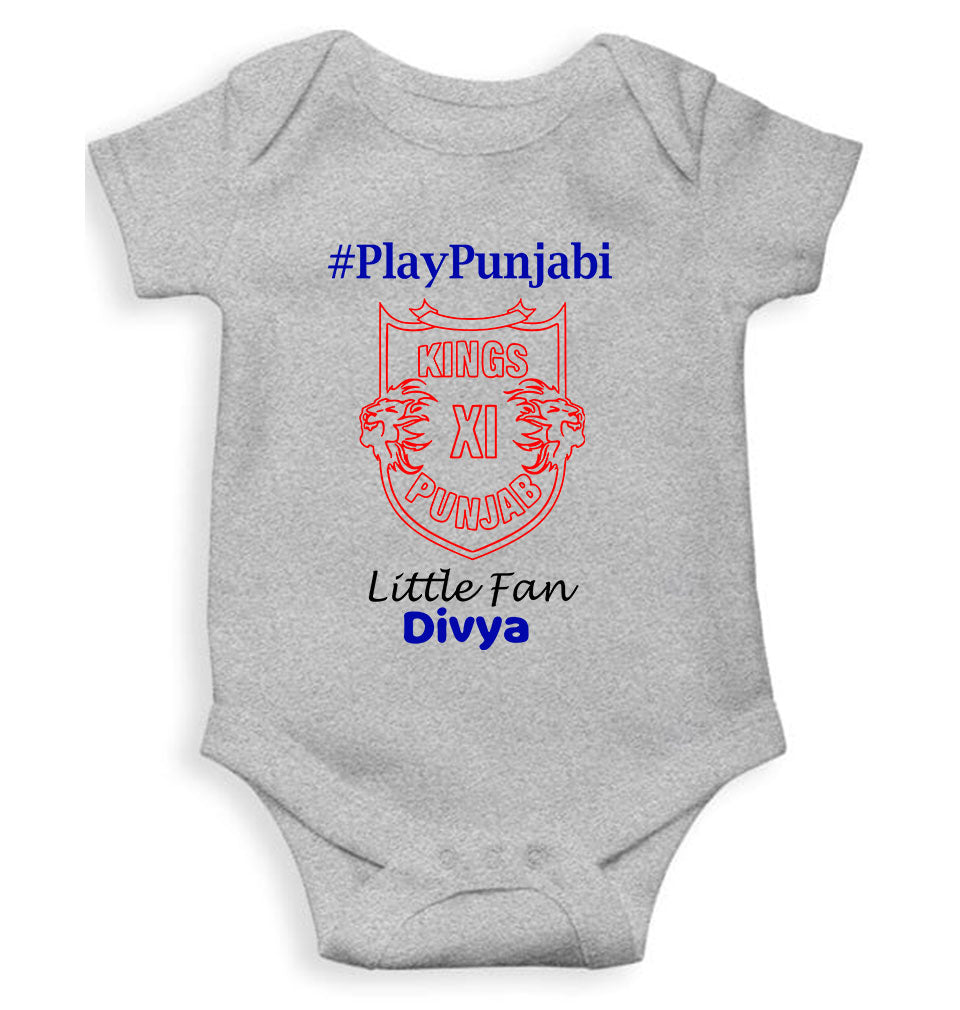 Custom Name IPL PBKS Punjab Kings PlayPunjabi Kings Eleven Punjab Rompers for Baby Girl- FunkyTeesClub