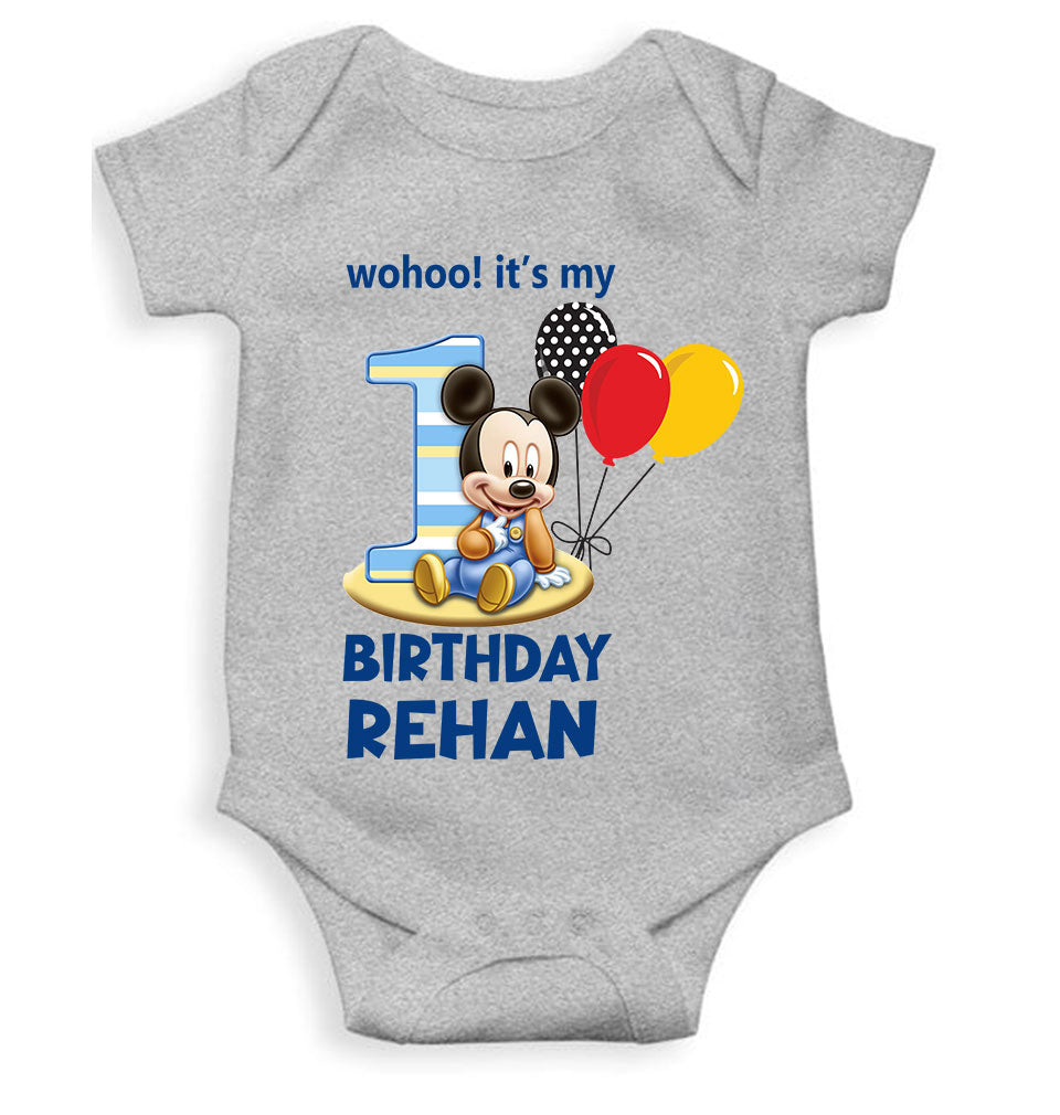 Custom Name Its My First Birthday Rompers for Baby Boy- FunkyTeesClub