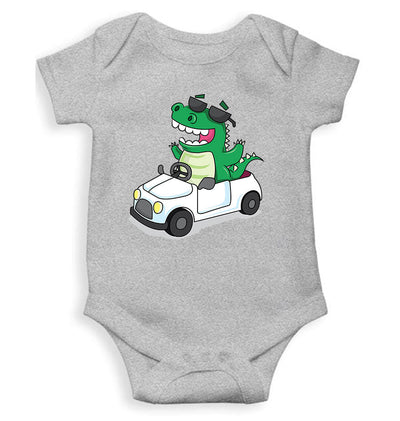 Dino Car Cartoon Rompers for Baby Boy- FunkyTeesClub