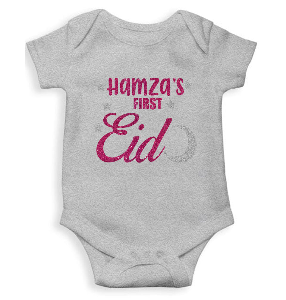 1st Eid Custom Name Rompers for Baby Boy- FunkyTeesClub