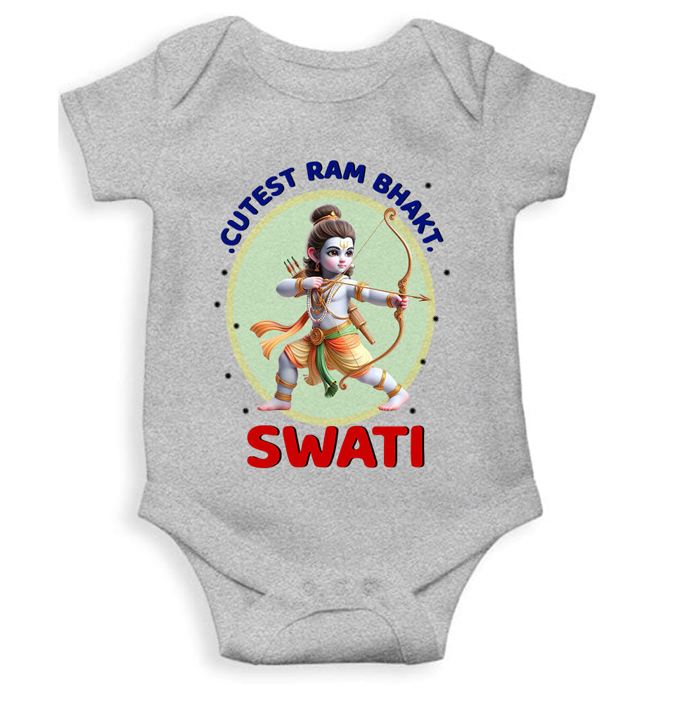 Custom Name Cutest Ram Bhakt Rompers for Baby Girl- FunkyTeesClub