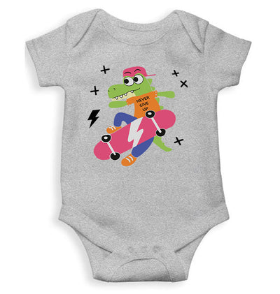 Skateboard Crocodile Cartoon Rompers for Baby Boy- FunkyTeesClub