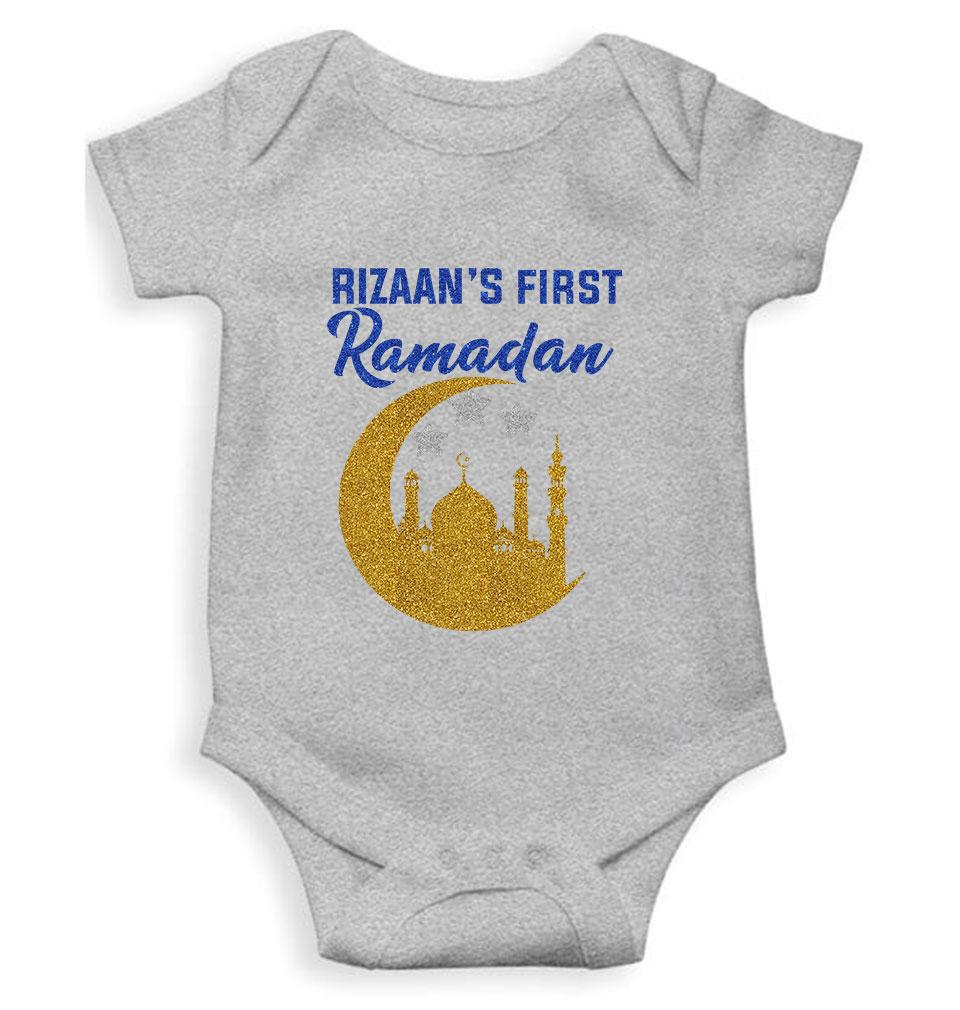 First Ramadan Custom Name Eid Rompers for Baby Boy- FunkyTeesClub