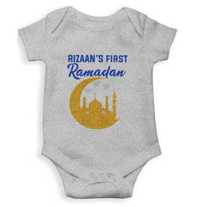 First Ramadan Custom Name Eid Rompers for Baby Boy- FunkyTeesClub