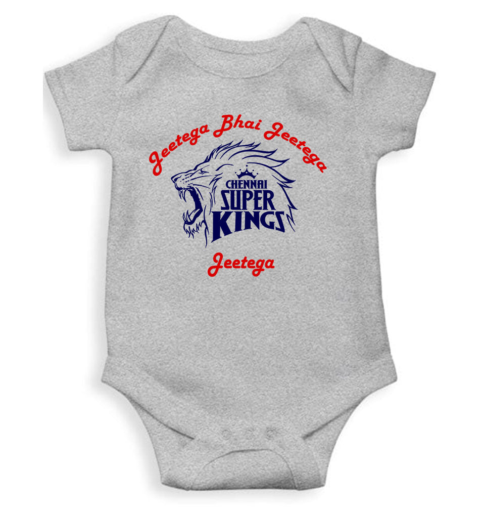 IPL Chennai Super Kings Jeetega Bhai Jeetega CSK Jeetega Rompers for Baby Boy- FunkyTeesClub
