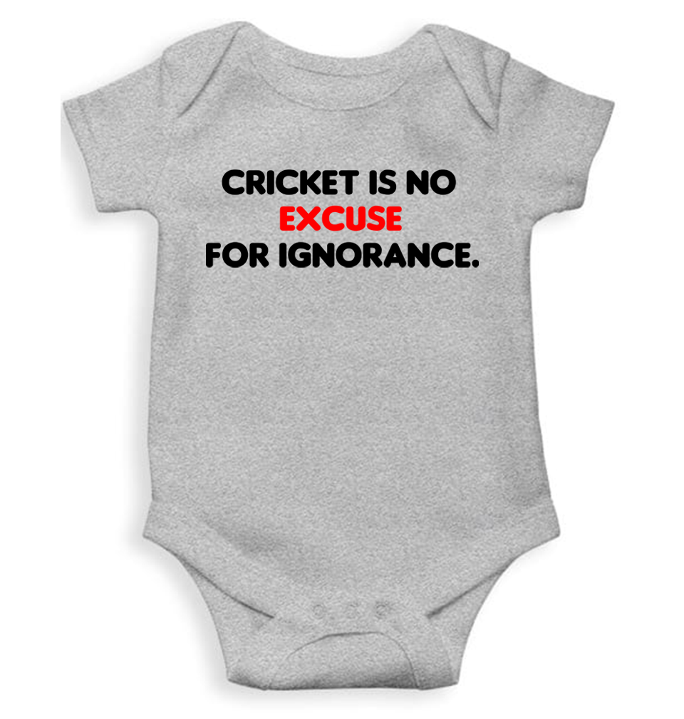 Cricket is no excuse for ignorance World Cup Cricket Rompers for Baby Boy- FunkyTeesClub