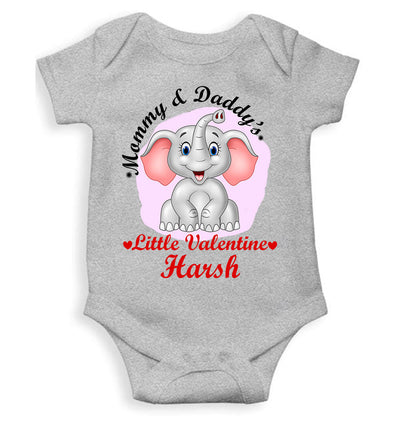 Custom Name Mommy And Daddys Little Valentine Rompers for Baby Boy- FunkyTeesClub