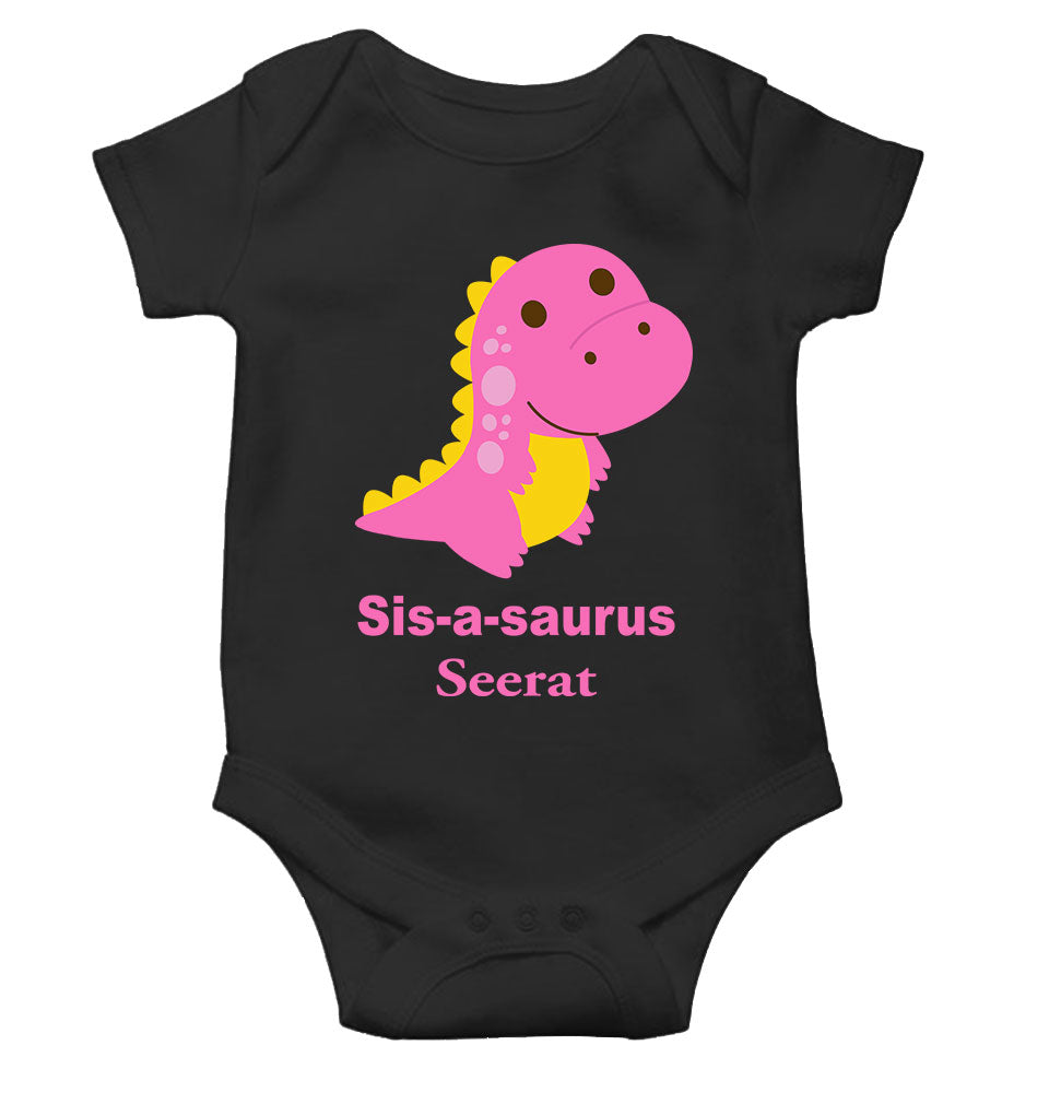 Custom Name Sis A Sauras Rakhi Rompers for Baby Girl- FunkyTeesClub