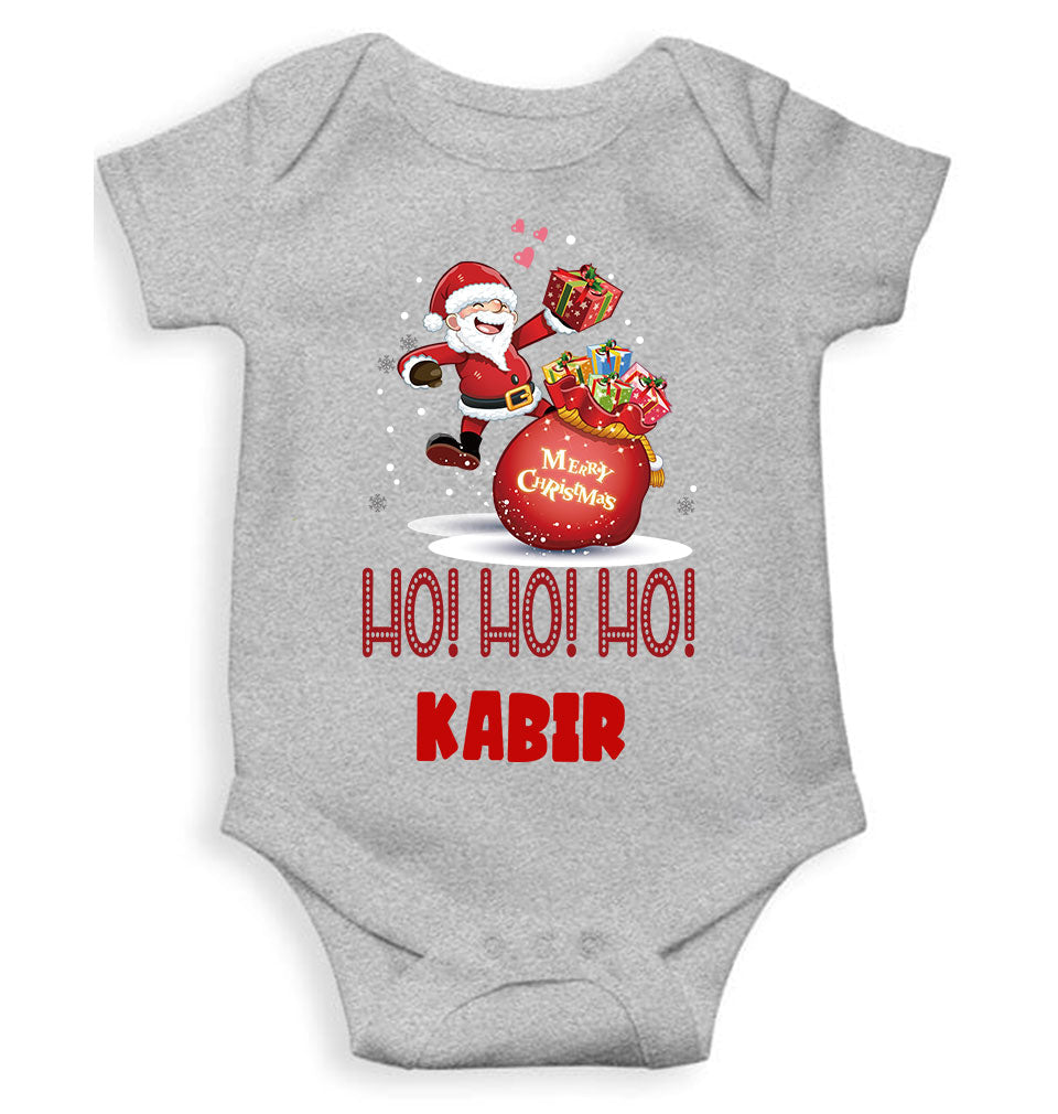 Customized Name Ho! Ho! Ho! Christmas Rompers for Baby Boy- FunkyTeesClub