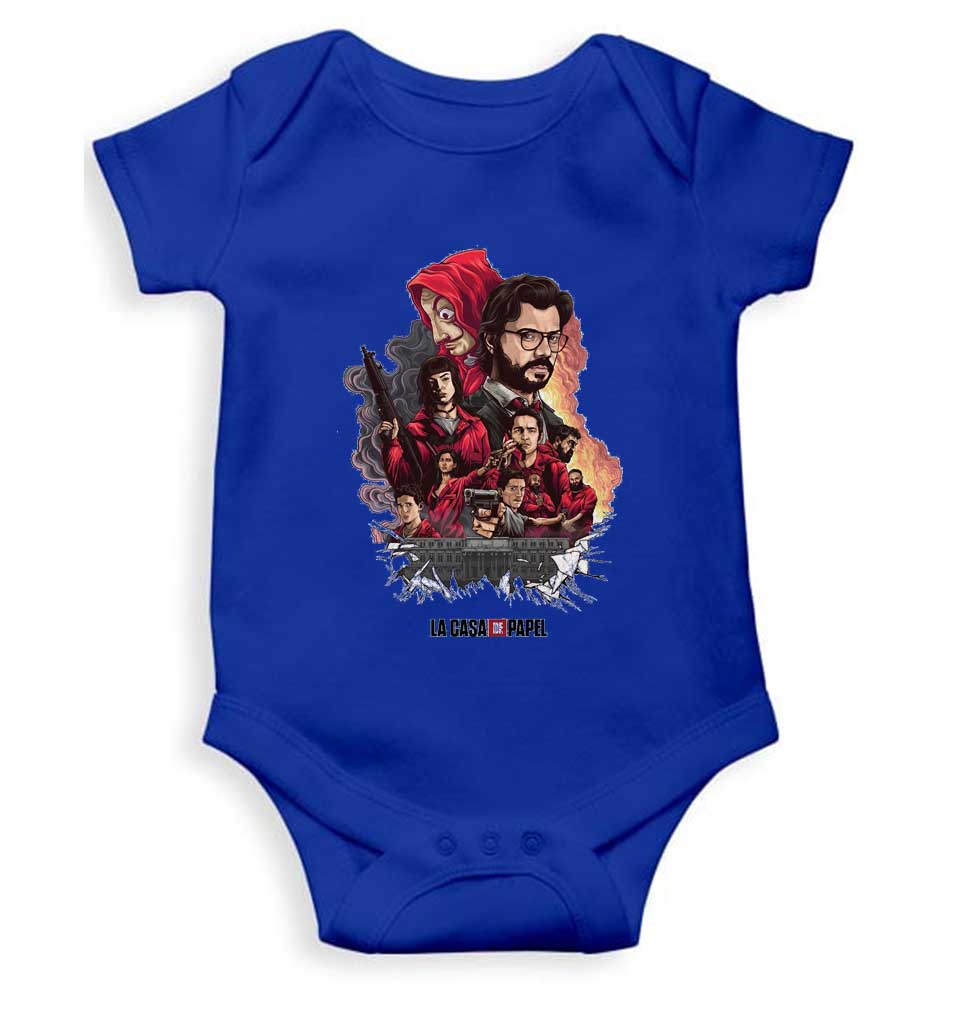 La Casa Da Papel Money Heist  Web Series Rompers for Baby Girl- FunkyTeesClub