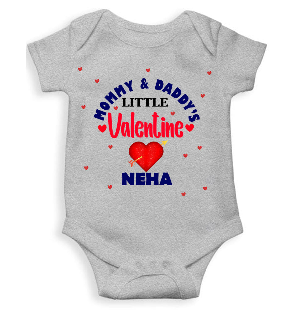 Custom Name Mommys And Daddys Little Valentine Rompers for Baby Girl- FunkyTeesClub
